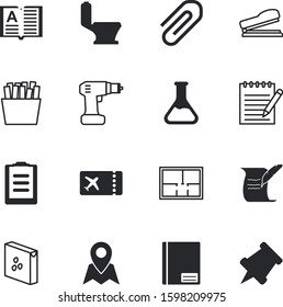 paper vector icon set such as: torah, textbook, airline, check, choice, correspondence, subscribe, ink, coupon, trip, seed, washroom, library, invite, ingredient, subscription, painting, agriculture