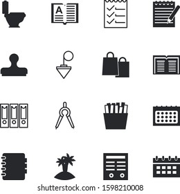 paper vector icon set such as: letter, restaurant, number, correct, ring, instrument, papers, christmas, week, sanitary, buy, diary, desert, outdoor, toilet, commercial, divider, bowl, shopper