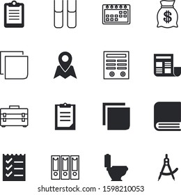 paper vector icon set such as: geometric, calendar, abstract, rental, number, lawyer, day, position, ceramic, order, art, investment, deed, toilet, text, place, banking, date, file, folders, one