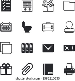 paper vector icon set such as: magnifying, privacy, arrangement, paperclip, sanitary, close, project, art, view, standing, print, technology, toilet, tank, flush, calendar, copy, concert, taking