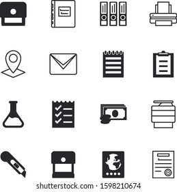 paper vector icon set such as: financial, task, internet, rich, identity, banknote, position, debt, machines, location, mobile, e, law, art, lab, done, bank, pencil, nationality, international