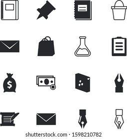 paper vector icon set such as: choice, pushpin, orange, cereal, pad, pin, year, card, top, beaker, send, bill, computer, merchandise, San Francisco, calendar, cooking, write, banknote, meeting, ring