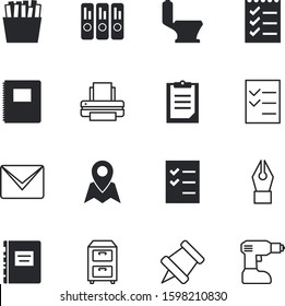 paper vector icon set such as: trip, notice, tank, transportation, dictionary, bathroom, envelope, newsletter, shape, position, pack, directory, room, privacy, public, pad, questionnaire, eat