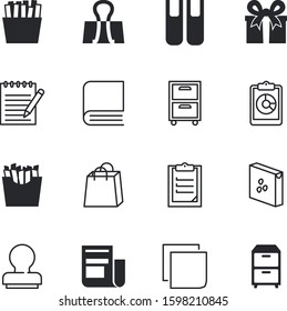 paper vector icon set such as: press, packaging, stamp, valentine, attach, seed, supermarket, tool, analysis, politics, memo, commerce, test, notepad, online, green, grunge, news, stick, science