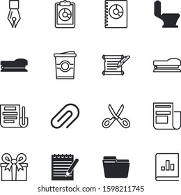 paper vector icon set such as: close, away, reading, blank, paperclip, scissors, event, archive, medical, label, day, contract, breakfast, coffee, bow, agreement, steel, graph, e-mail, reminder