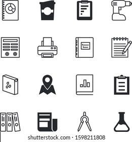 paper vector icon set such as: agreement, press, product, prescription, open, attached, geometric, notepad, mug, laser, designer, graph, license, legal, bag, blueprint, beverage, seeds, scientific