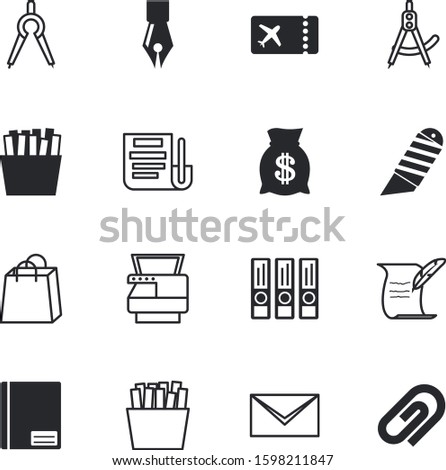 paper vector icon set such as: present, photocopy, clip, money, gift, access, history, device, sharp, print, newsletter, clean, fix, finance, fashion, coupon, e, contract, ancient, show, website