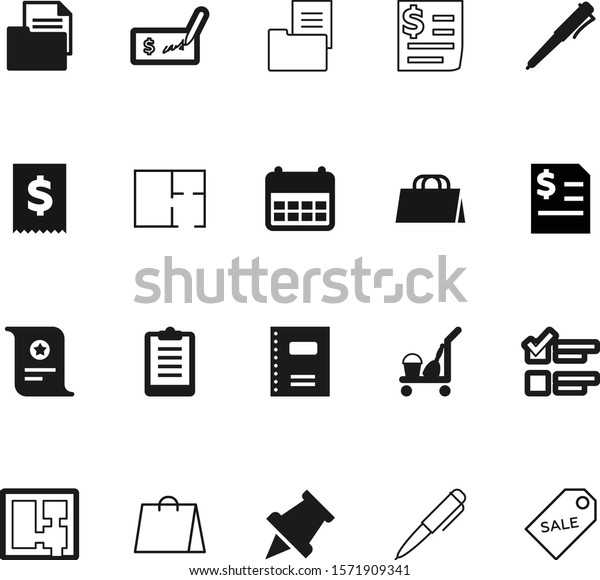 Paper Vector Icon Set Such Checkmark Stock Vector Royalty Free