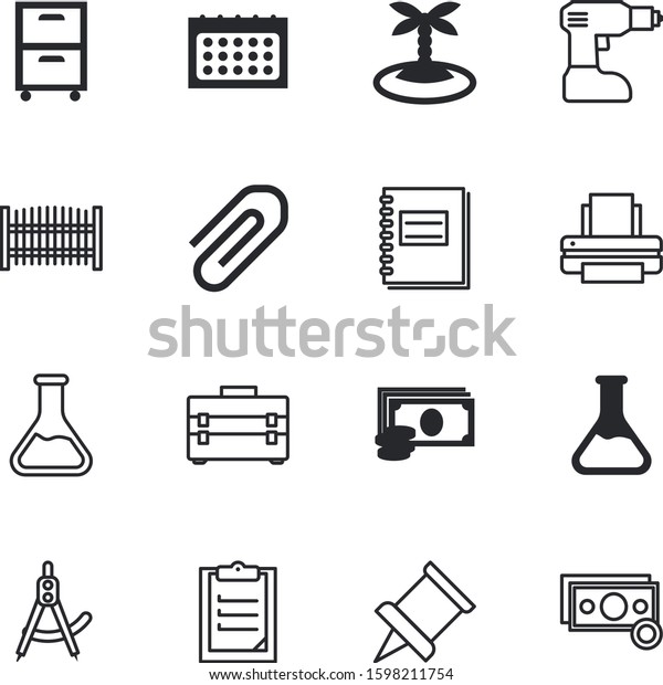 paper vector icon set such as: draw, nature,\
thumbtack, storage, time, print, pin, engineer, filling, organize,\
validation, new, checklist, organizing, exotic, computer, wire,\
outdoor, sand, week