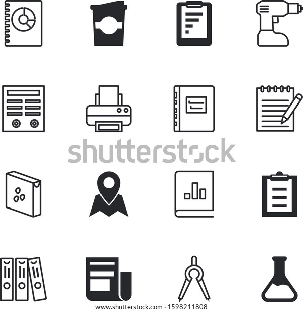 paper vector icon set such as: agreement,
press, product, prescription, open, attached, geometric, notepad,
mug, laser, designer, graph, license, legal, bag, blueprint,
beverage, seeds,
scientific