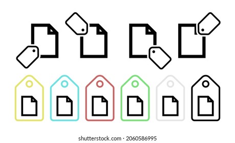 Icono de vector de papel en la ilustración de conjunto de etiquetas para ui y ux, sitio web o aplicación móvil
