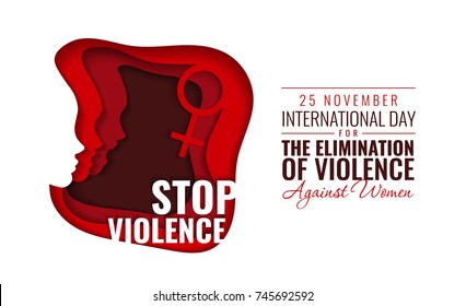 Paper Vector Illustration for International Day for the Elimination of Violence against Women With Faces of People