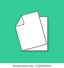 Ilustración vectorial de papel aislada sobre fondo verde
