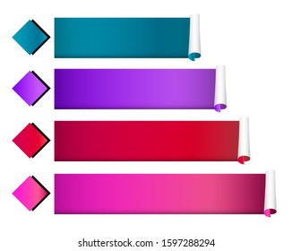 Paper vector illustration with the other end curled up - for writing text