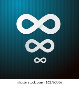 Paper Vector Infinity Symbols on Blue Background