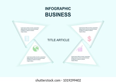 Paper vector infographic template, four options.