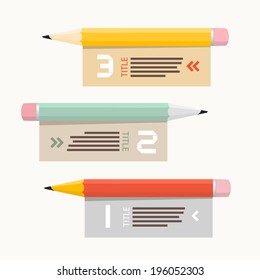 Paper Vector Infographics Layout with Pencils