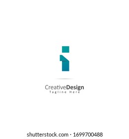 Paper Vector Letter I Logo with fold effect letters. Design Vector Illustration Logo template
