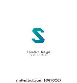 Paper Vector Letter S Logo with fold effect letters. Design Vector Illustration Logo template