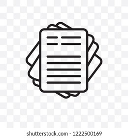 Paper vector linear icon isolated on transparent background, Paper transparency concept can be used for web and mobile