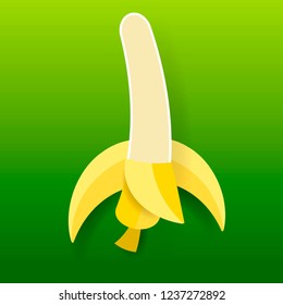 Paper vector open banana .Vector illustration. Logo for food.