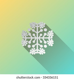 Paper vector Snowflake with long Shadows, winter decoration, eps 10