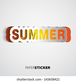 Paper vector summer - background orange color