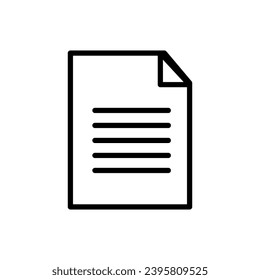 Paper vector text document icons. Line sumbol business. File icon message. Folded written paper. Line icon