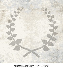 ?grunge paper vector texture and laurel wreath. eps10 vector illustration