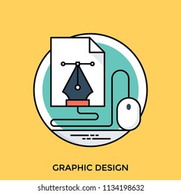 Paper with vector tool attached to a mouse, this digital designing process showing icon for graphic design 