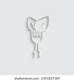 paper Vegetarian food icon vegan food icon vector 