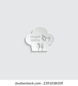 paper Vegetarian menu icon vegan food vector 