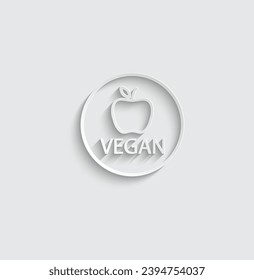 paper Vegetarian menu icon vegan food vector 