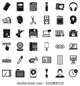 Paper version icons set. Simple set of 36 paper version vector icons for web isolated on white background