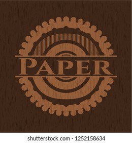 Paper vintage wood emblem
