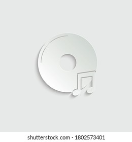 paper Vinyl disk icon. Music icon vector