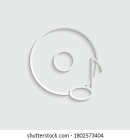 paper Vinyl disk icon. Music icon vector