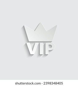 logotipo del símbolo del icono de vip de papel vectorial