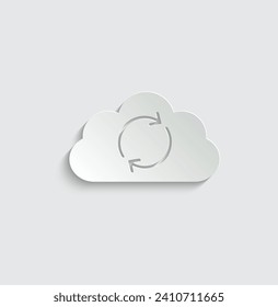 paper virtual web cloud icon vector mobile app icon 