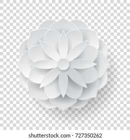 Paper volume flower transparent background. Paper volume flower on a transparent background for designers and illustrators. A bulk plant in the form of vector illustration