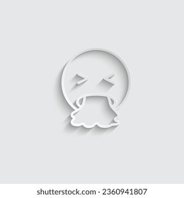Papiererbrechen-Gesichtssymbol.  Erbrechen-Emoji-Zeichen 