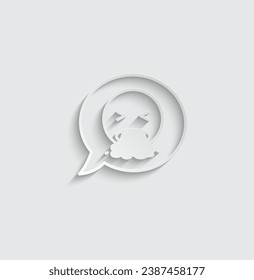 ícono de la cara de vómito de papel.  signo emoji vómito 