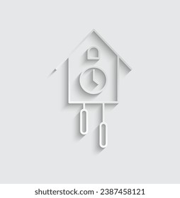 paper wall clock icon  vector Cuckoo-clock icon  