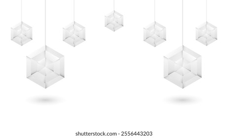 Paper Wall Hanging with Hexagon Geometric Shapes. Technology Banner Background. Vector Illustration