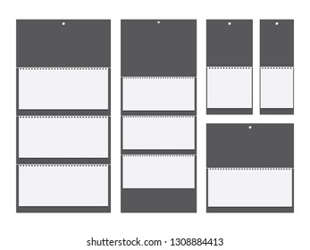 paper wall spiral calendar mockup vector template
