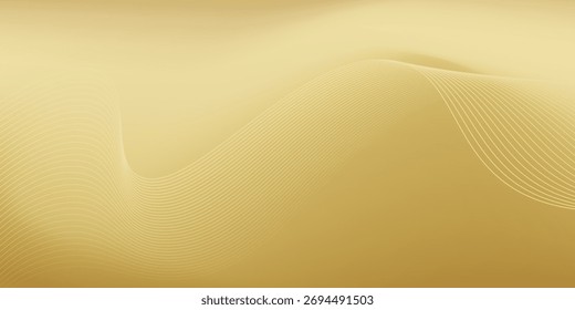 Textura de parede de papel com fundo de cor dourada com linhas. Design moderno de malha e linha.