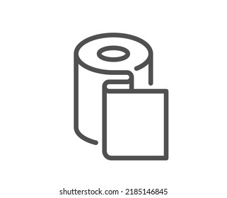 Paper wallpaper line icon. Paper towels sign. Cling film roll symbol. Quality design element. Linear style paper wallpaper icon. Editable stroke. Vector