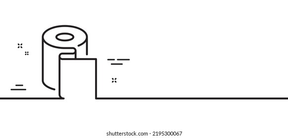 Paper wallpaper line icon. Paper towels sign. Cling film roll symbol. Minimal line illustration background. Paper wallpaper line icon pattern banner. White web template concept. Vector