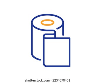 Paper wallpaper line icon. Paper towels sign. Cling film roll symbol. Colorful thin line outline concept. Linear style paper wallpaper icon. Editable stroke. Vector