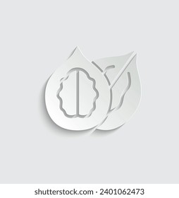 paper walnut icon vector nut icon